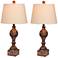 Nashua Cottage 26 1/2" Antique Brown Column Table Lamps Set of 2