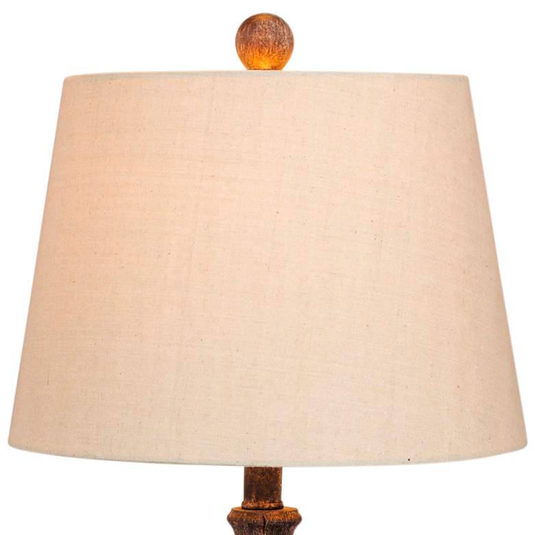 Image 3 Nashua Cottage 26 1/2" Antique Brown Column Table Lamps Set of 2 more views