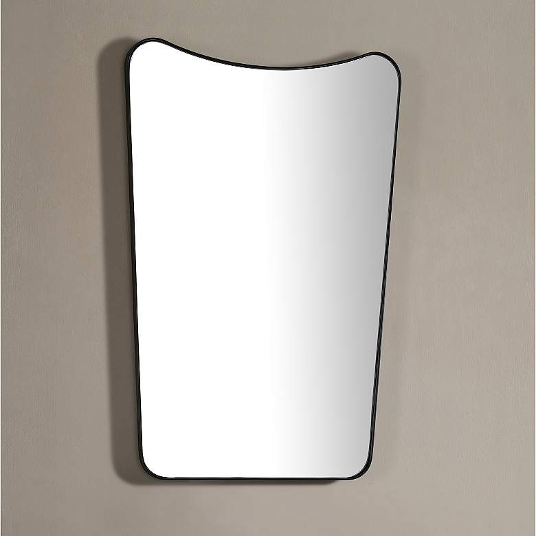 Image 1 Nashua Matte Black Iron 24 inch x 36 inch Angled Wall Mirror