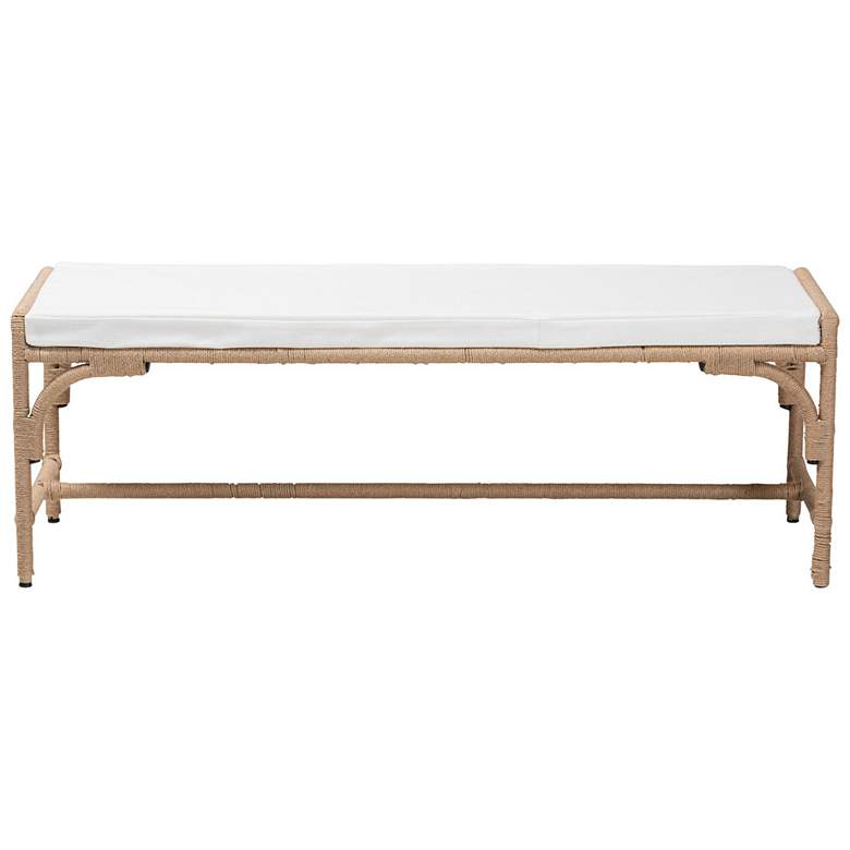 Image 3 Nasim Bohemian Natural Jute and Metal Accent Bench more views