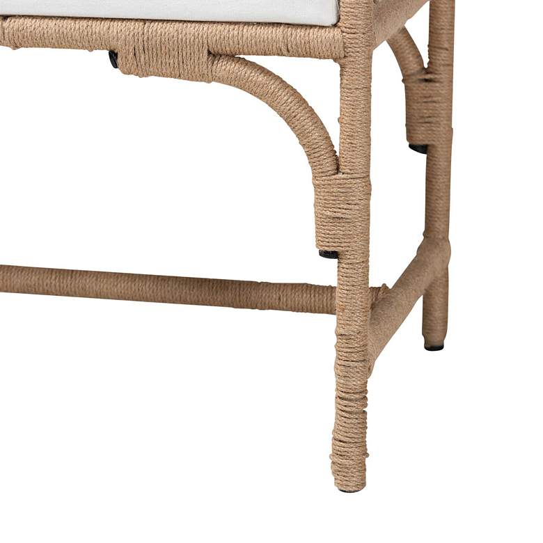 Image 4 Nasim Bohemian Natural Jute and Metal Accent Bench more views