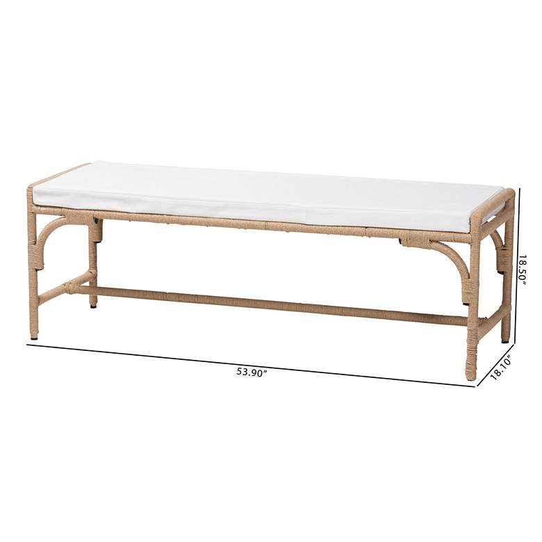 Image 7 Nasim Bohemian Natural Jute and Metal Accent Bench more views