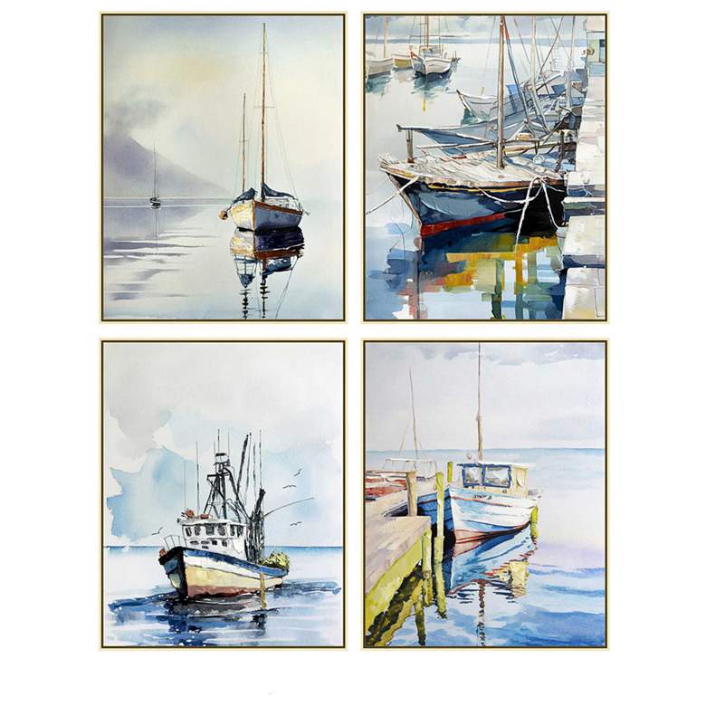 Image 1 Nassau I Framed Canvas Painting Set of 4