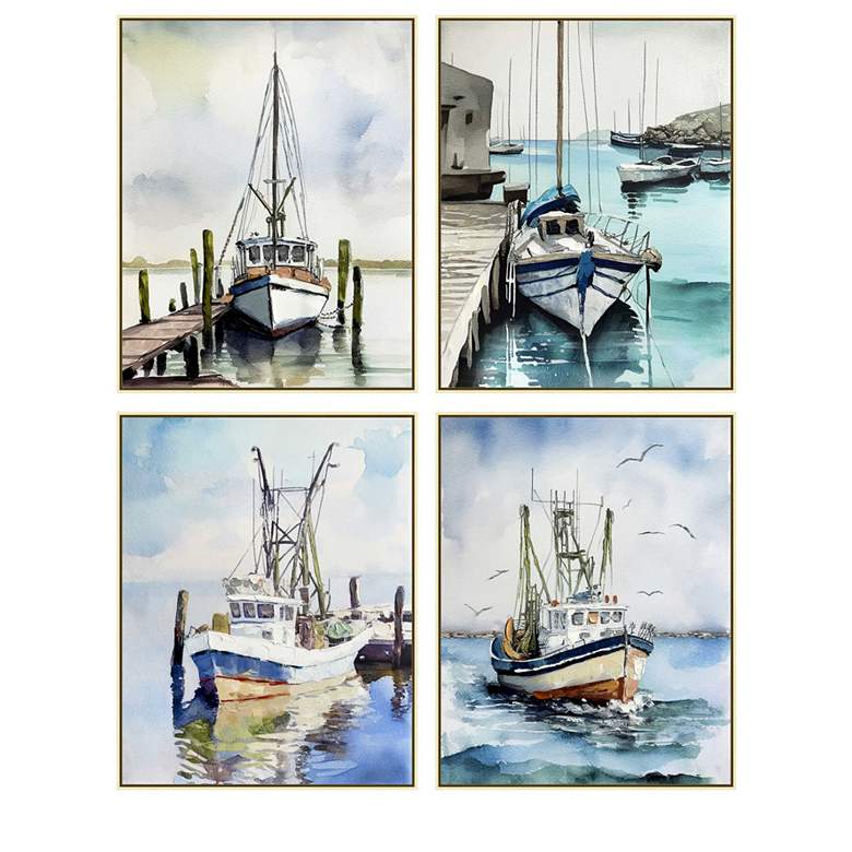 Image 1 Nassau II Framed Canvas Painting Set of 4