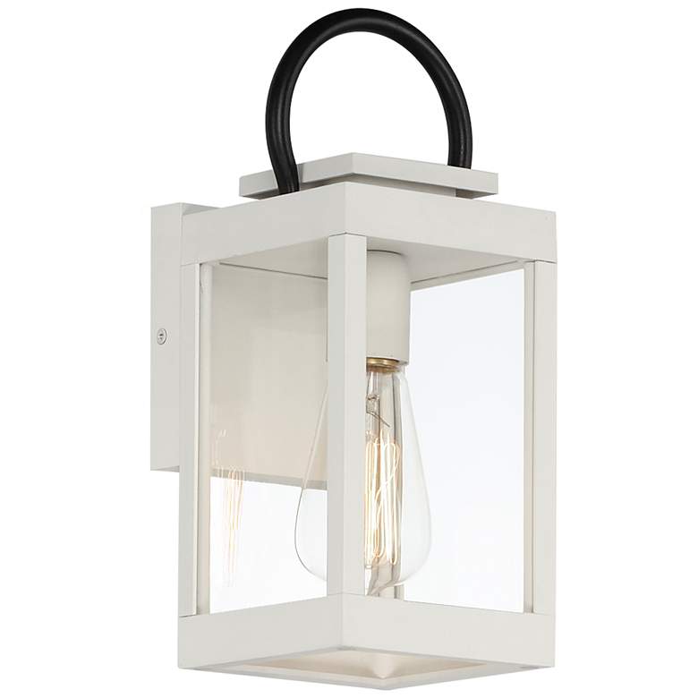 Image 1 Nassau Vivex 12 3/4 inch High White Outdoor Lantern Wall Light
