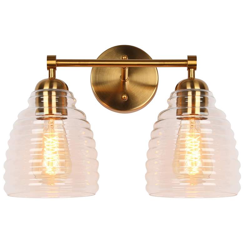 Image 1 Nasy 2-Light 14.2" Wide Gold Bath Light