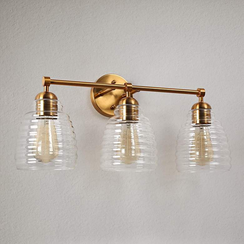 Image 1 Nasy 3-Light 22.8" Wide Gold Bath Light