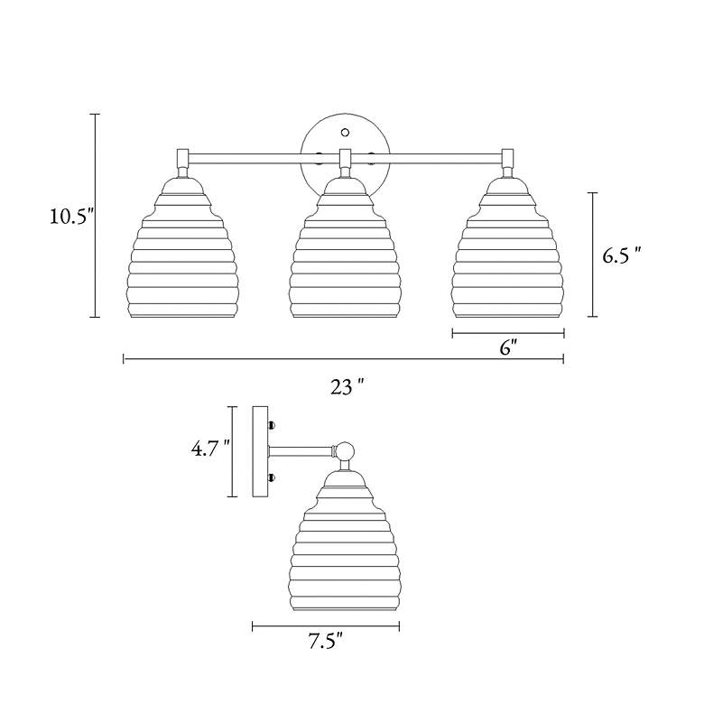 Image 7 Nasy 3-Light 22.8" Wide Gold Bath Light more views