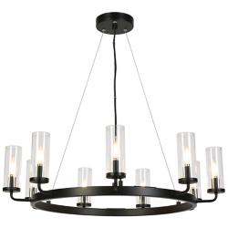 Natalia 31" Wide Matte Black 9-Light Chandelier