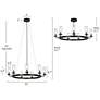 3_Natalia 31" Wide Matte Black 9-Light Chandelier more views