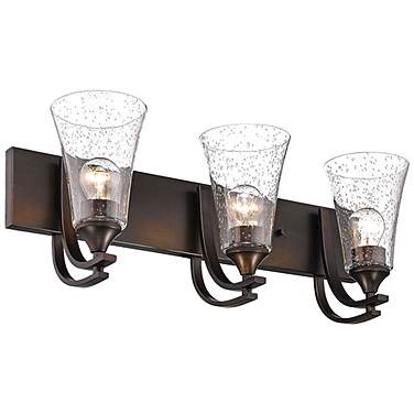 Natalie 24" Wide Rubbed Bronze 3-Light Bath Light