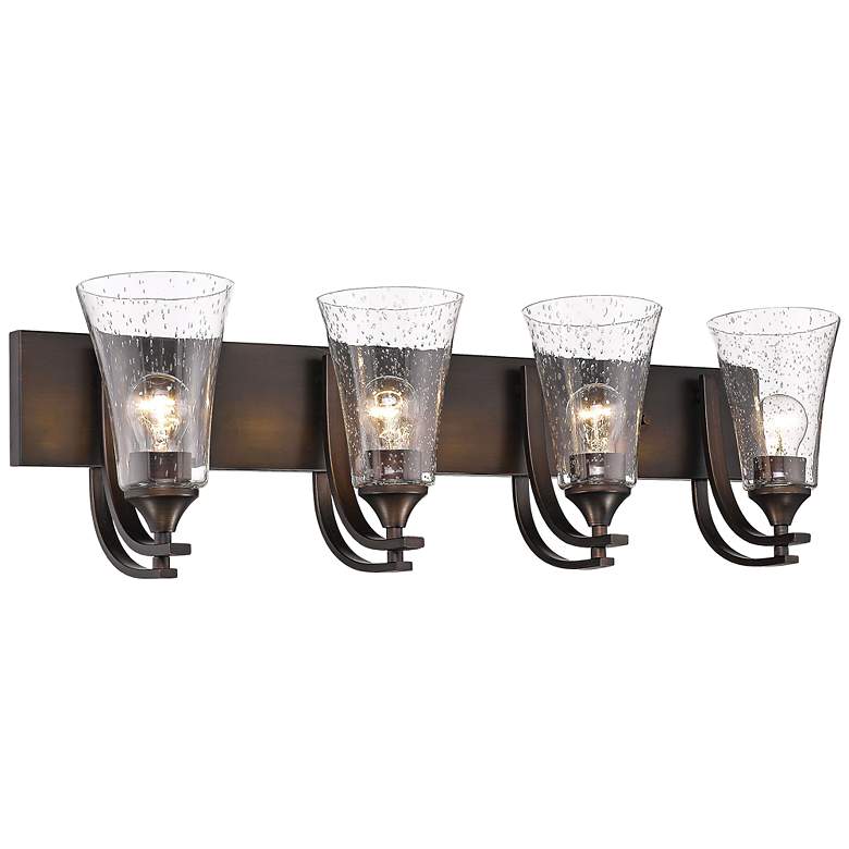 Image 1 Natalie 32" Wide Heirloom Bronze 4-Light Vanity Bath Light