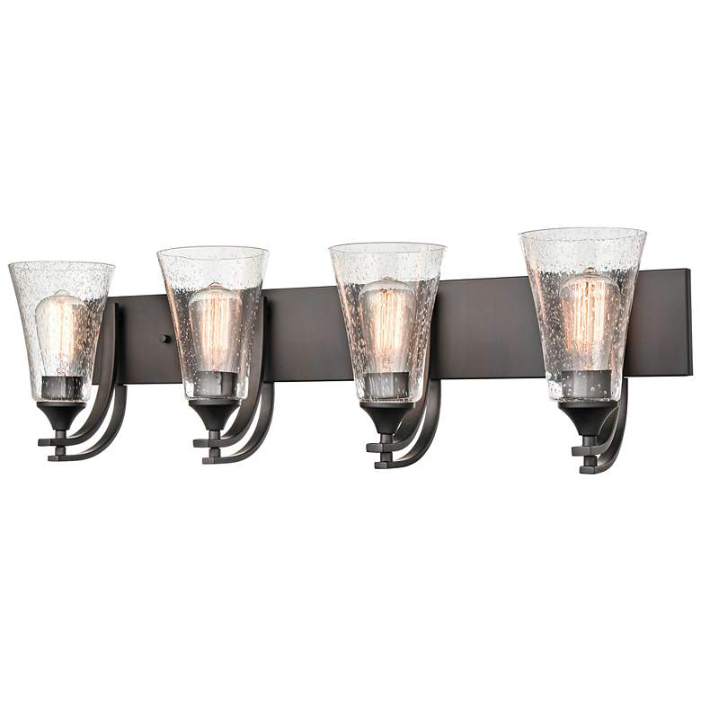 Image 3 Natalie 32" Wide Rubbed Bronze 4-Light Bath Light more views