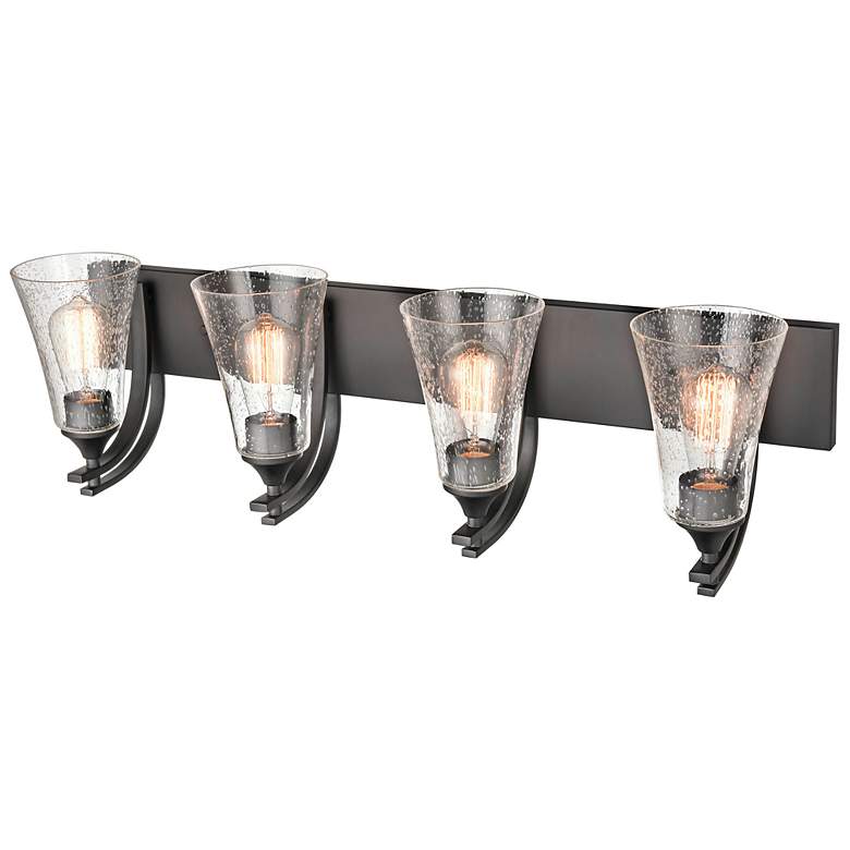 Image 4 Natalie 32" Wide Rubbed Bronze 4-Light Bath Light more views