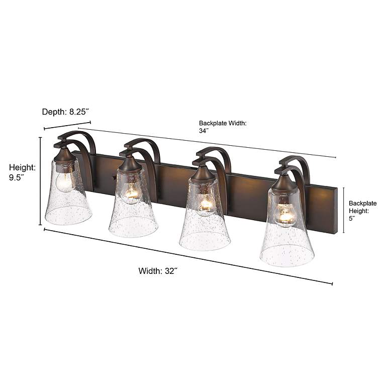 Image 6 Natalie 32" Wide Rubbed Bronze 4-Light Bath Light more views