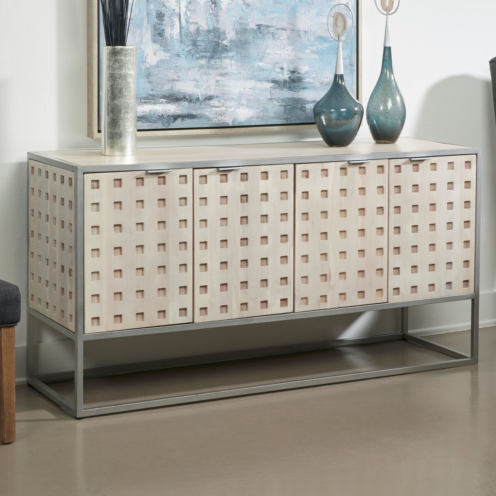 White wash deals credenza