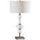Natalie Brushed Steel and Milky White Glass Table Lamp