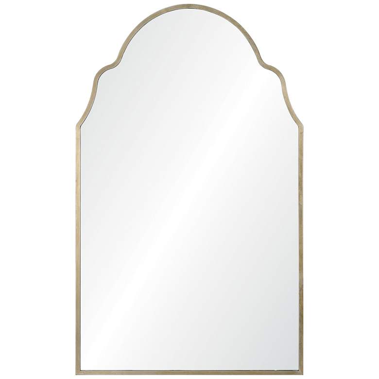 Image 6 Natasha Antique Silver Leaf 26" x 42" Arched Wall Mirror more views