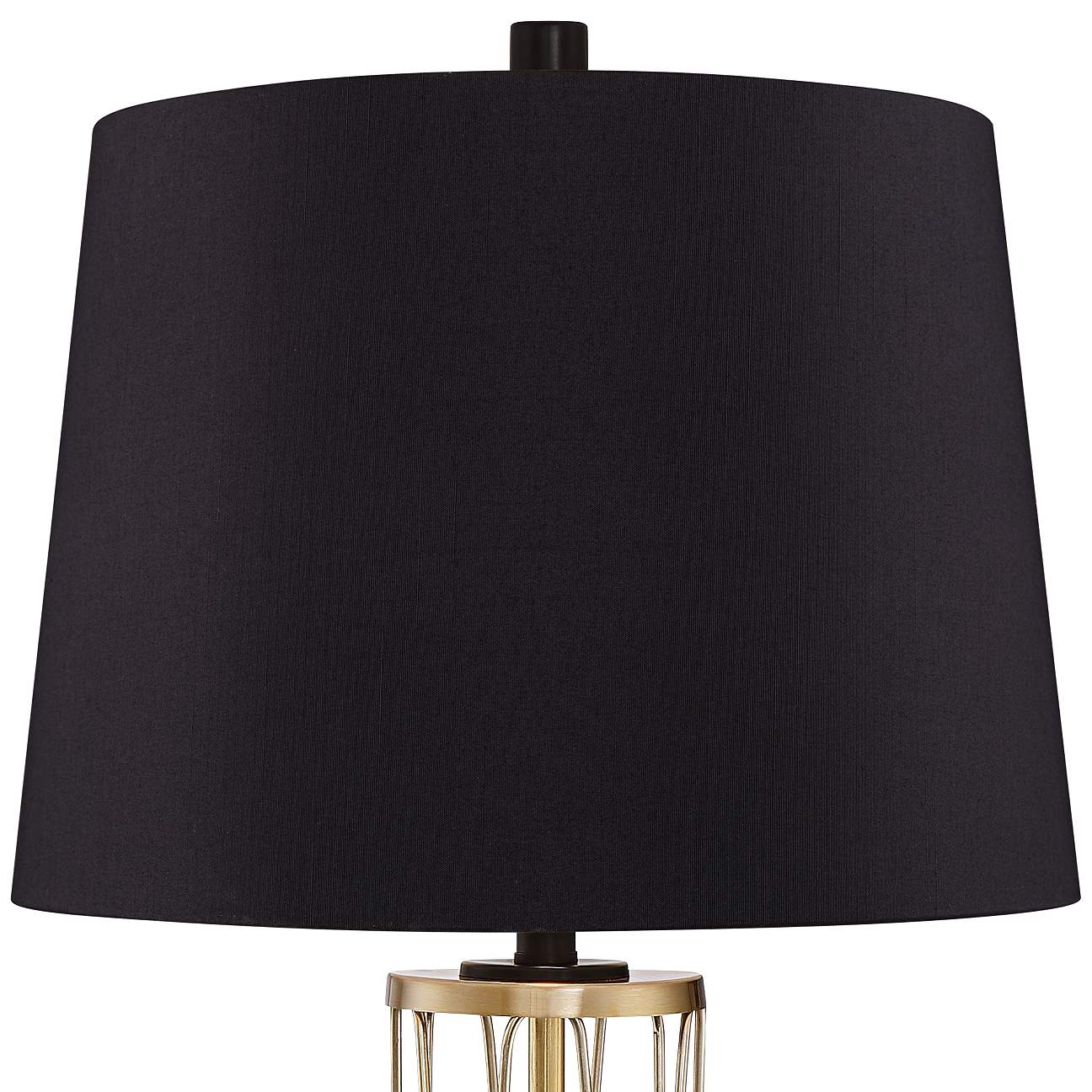 Nathan Gold Cage USB Black Shade Table Lamps Set of 2 - #96N60 | Lamps Plus