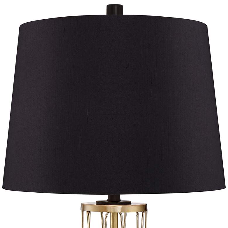 Nathan Gold Cage USB Black Shade Table Lamps Set of 2 - #96N60 | Lamps Plus
