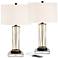 Nathan Gold Cage USB Table Lamps With 8" Square Risers