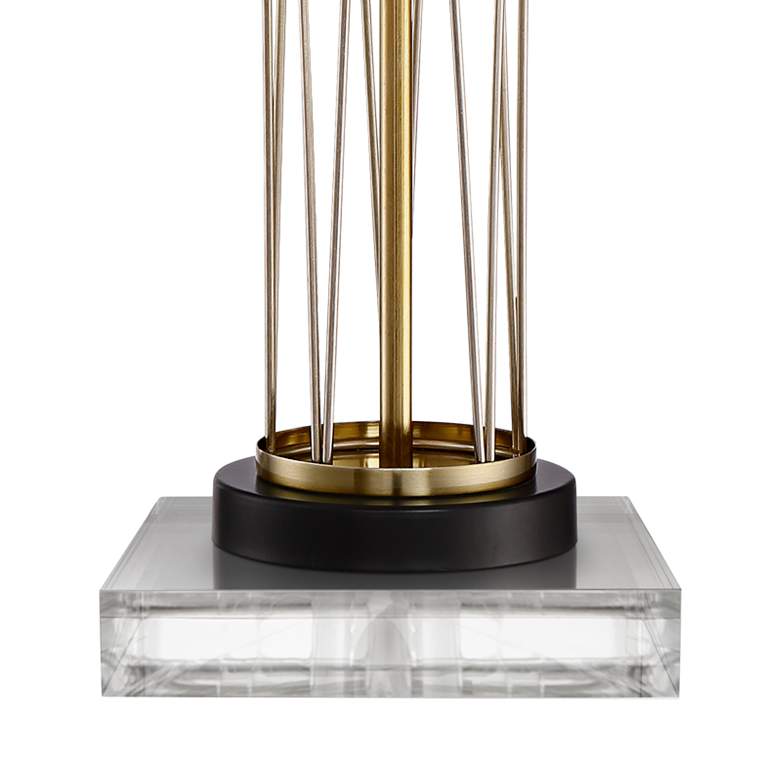 Image 4 Nathan Gold Cage USB Table Lamps With 8 inch Square Risers more views