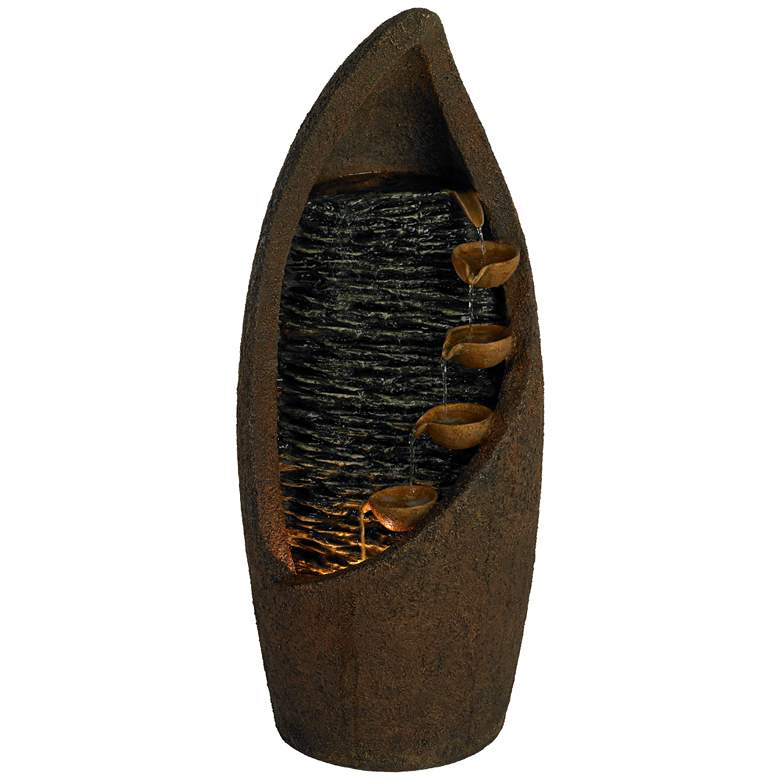 Image 3 Nathan Modern Cascade 34 1/2" High Rustic Garden Fountain