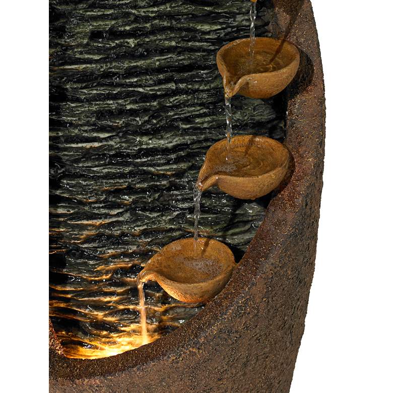 Image 5 Nathan Modern Cascade 34 1/2" High Rustic Garden Fountain more views