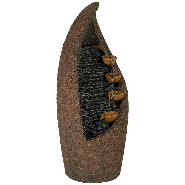 Image 6 Nathan Modern Cascade 34 1/2" High Rustic Garden Fountain more views