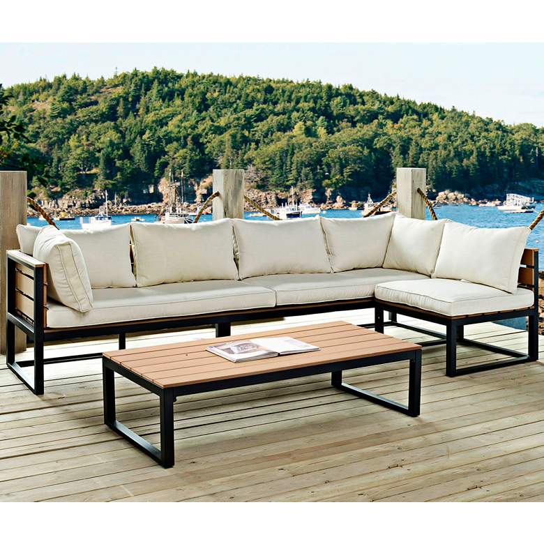 Image 1 Nathan Natural All-Weather 4-Piece Outdoor Seating Patio Set