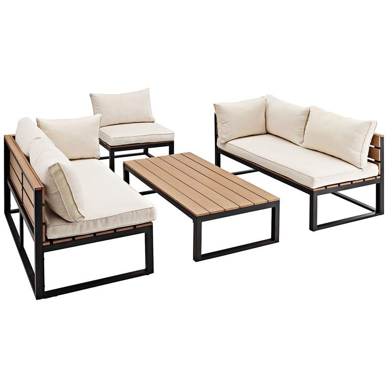 Nathan Natural All-Weather 4-Piece Outdoor Seating Patio Set more views