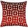 Nathan Red 20" Square Decorative Pillow