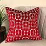 Nathan Red 20" Square Decorative Pillow