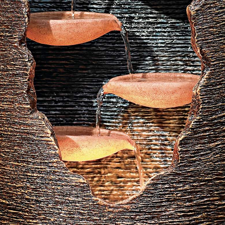 Image 5 Nathan Seven Cascade 35" High Cut-Away Rustic Modern Fountain more views