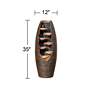 7_Nathan Seven Cascade 35" High Cut-Away Rustic Modern Fountain more views