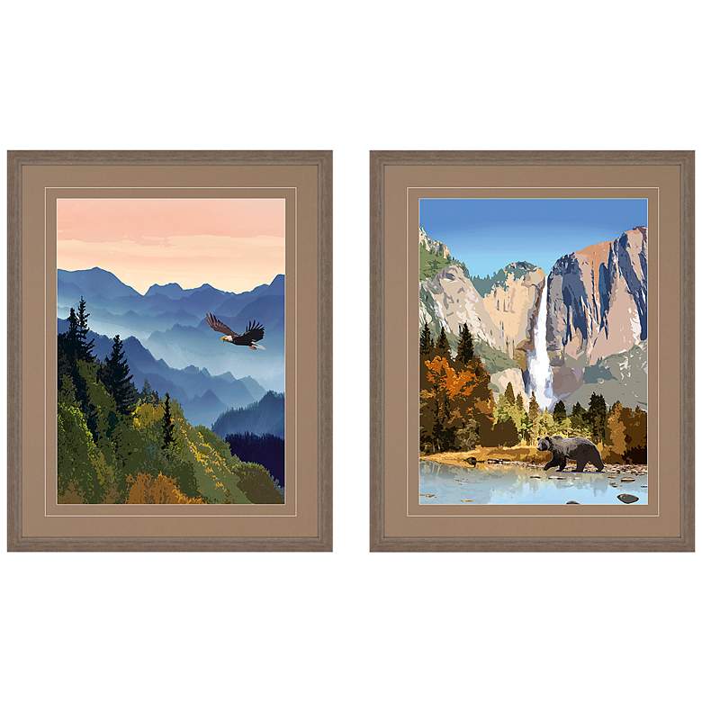 Image 2 National Parks II 32"H 2-Piece Giclee Framed Wall Art Set