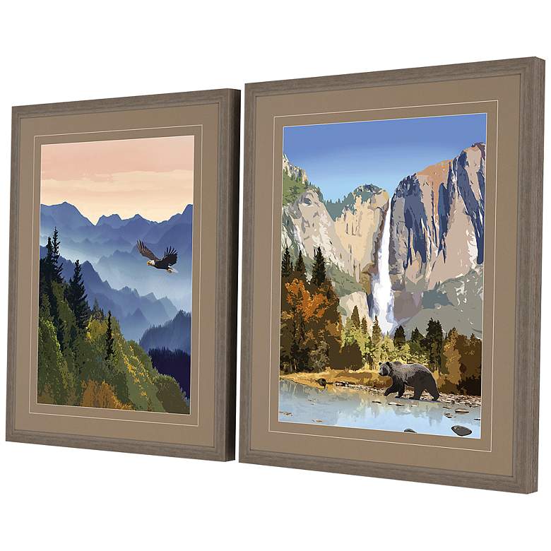 Image 4 National Parks II 32"H 2-Piece Giclee Framed Wall Art Set more views