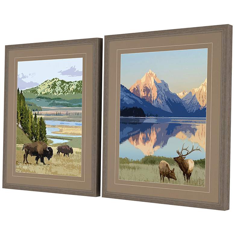 Image 4 National Parks III 32"H 2-Piece Giclee Framed Wall Art Set more views