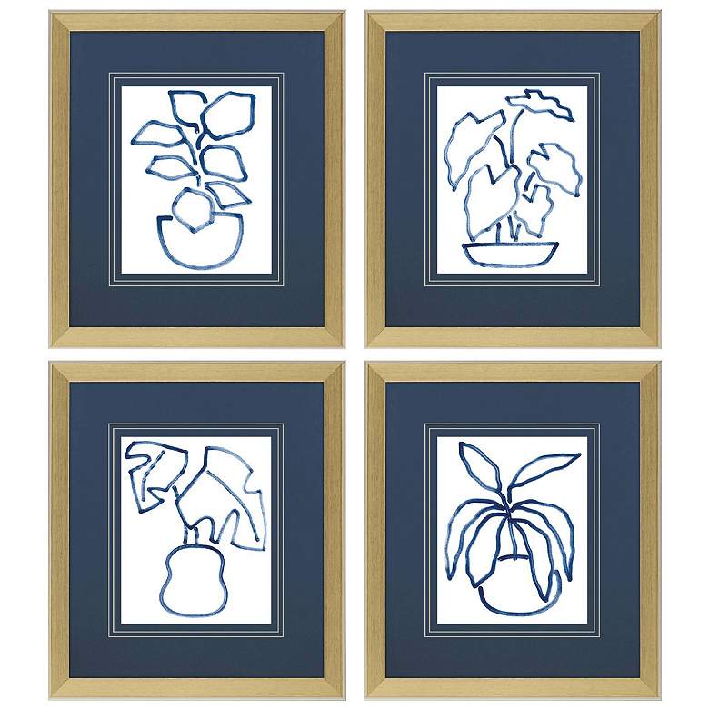 Image 1 Native Plants 16"W x 18"H Framed Art Set of 4