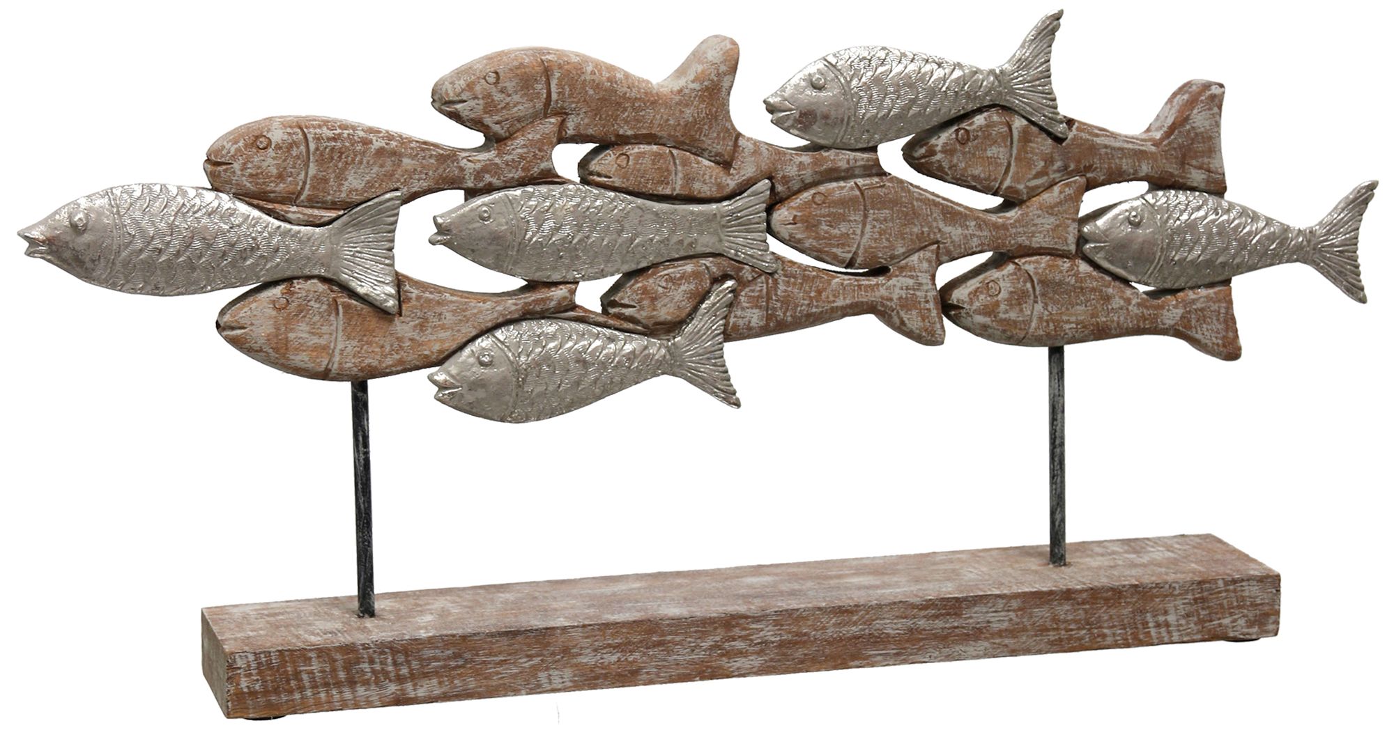 Image 2 Native School 27in X 4in X 12in Natural Wood Table Top Carved Sculpture