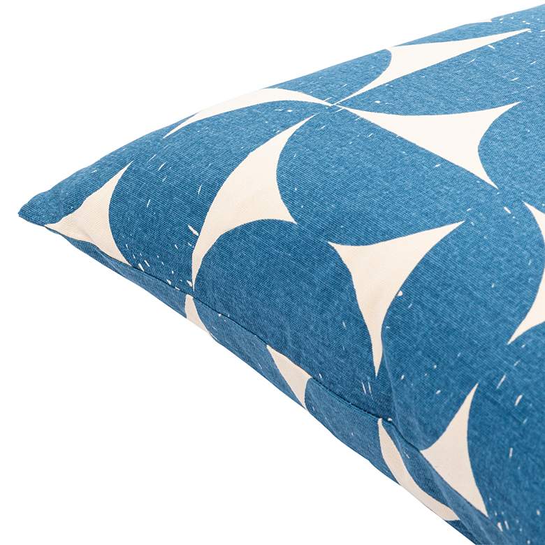 Image 3 Natur Dark Blue and Cream Geometric 20" x 13" Throw Pillow more views