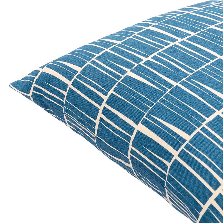 Image 3 Natur Dark Blue and Cream Striped 18" Square Throw Pillow more views