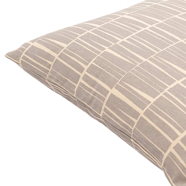 Image 3 Natur Medium Gray and Cream Striped 18" Square Throw Pillow more views