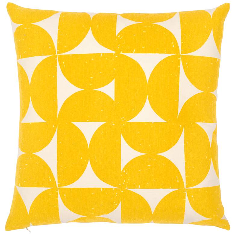 Image 1 Natur Saffron and Cream Geometric 18" Square Throw Pillow