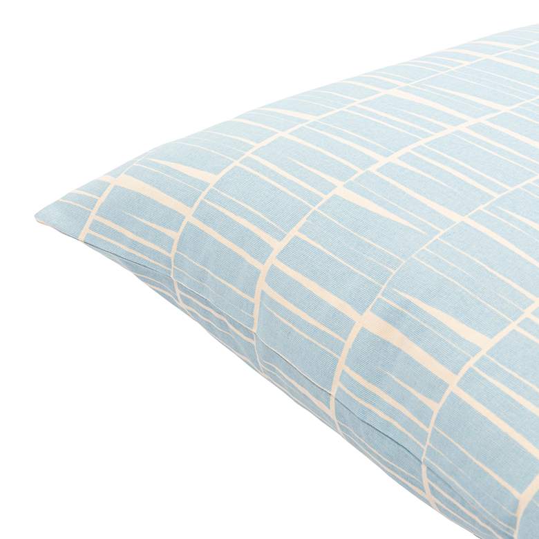 Image 3 Natur Sky Blue and Cream Striped 20" Square Throw Pillow more views