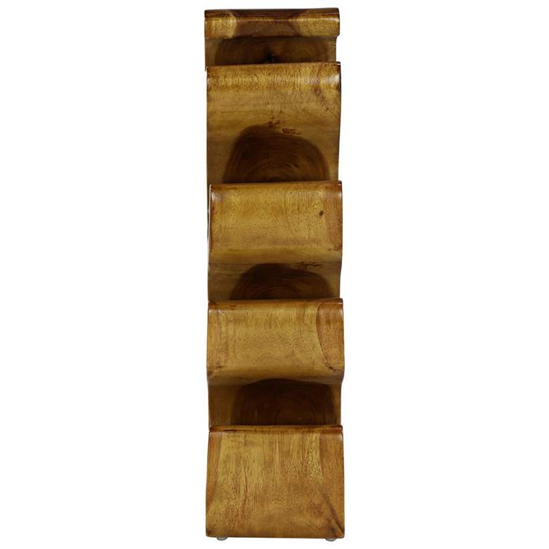 Image 3 Natural Acacia Wood 28 inch High 8-Bottle Holder Sculpture more views