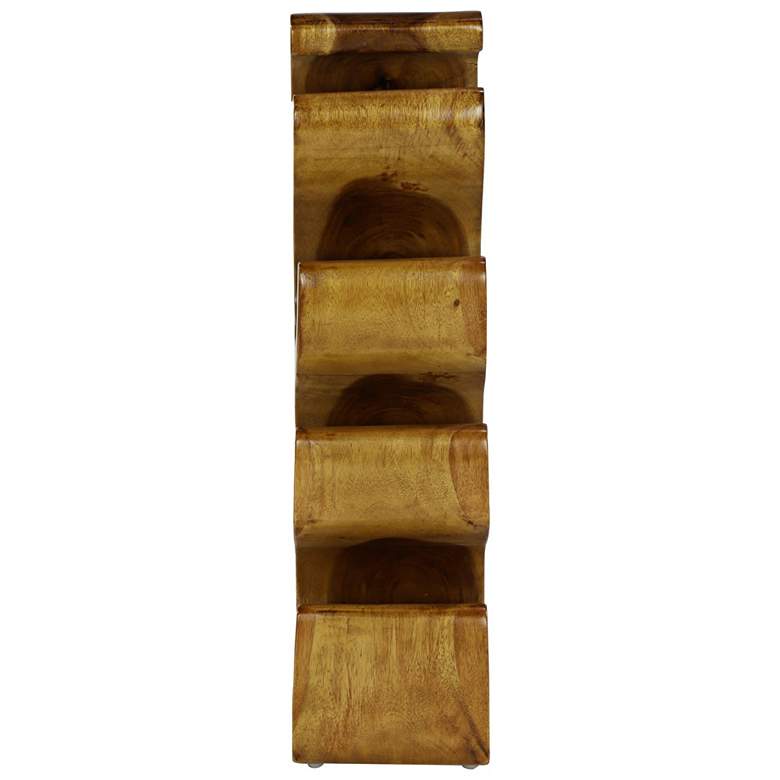 Image 3 Natural Acacia Wood 28" High 8-Bottle Holder Sculpture more views
