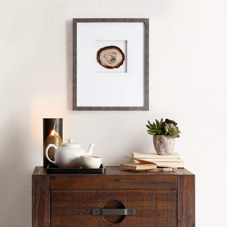 Image 1 Natural Agate 17" High Framed Wall Art