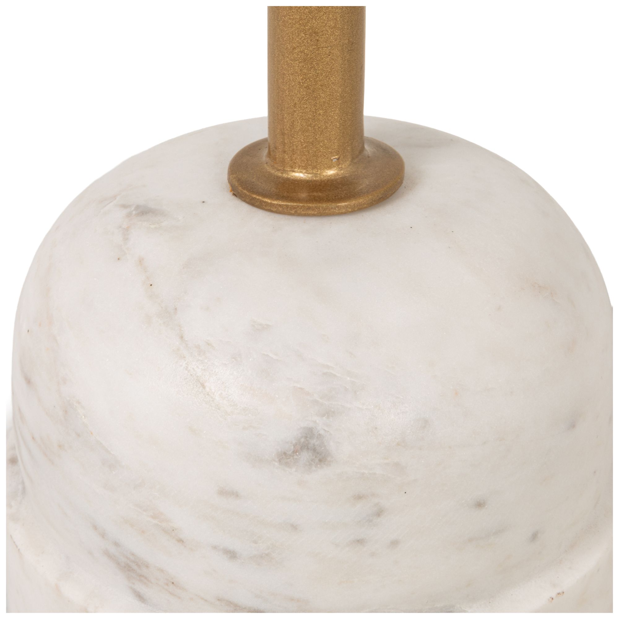 Natural Agate and White Marble Pedestal Drink Table with Gold Post