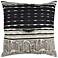 Natural and Black Stripe 22" Square Decorative Filled Pillow